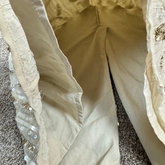 Mac Duggal NWT Women's 14 Sequined V Neck Flutter Sleeve Tea Length Dress 93591 - Picture 6 of 16